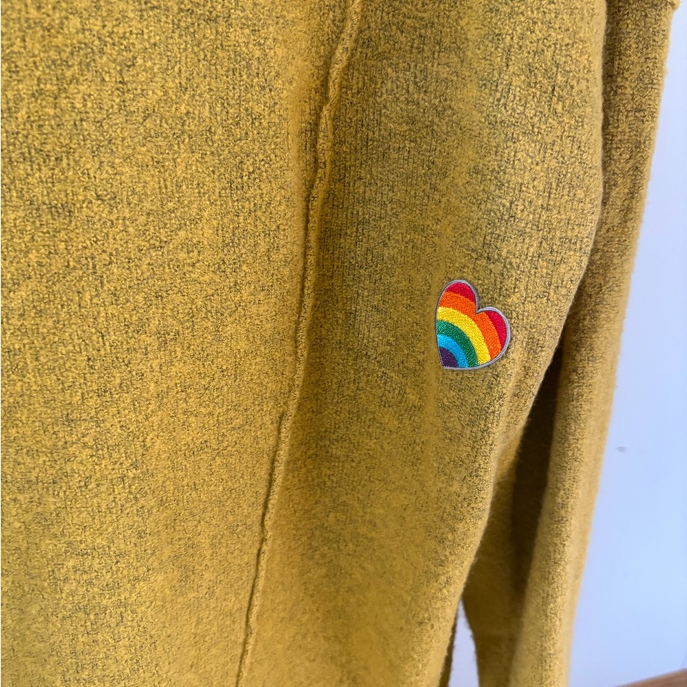 FREE PEOPLE Eucalyptus Cardigan Rainbow Heart Sweater - Picture 6 of 9
